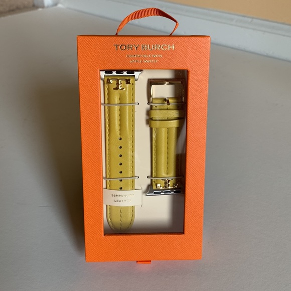 Tory Burch KIRA BAND FOR APPLE WATCH®, YELLOW LEATHER - Picture 8 of 15